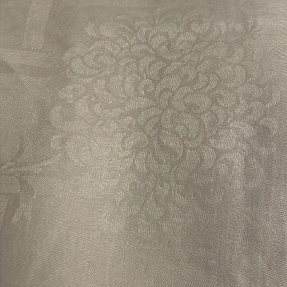 White Tablecloth Cotton Damask Formal Rectangle 69X64 Inches Holiday Tablescape